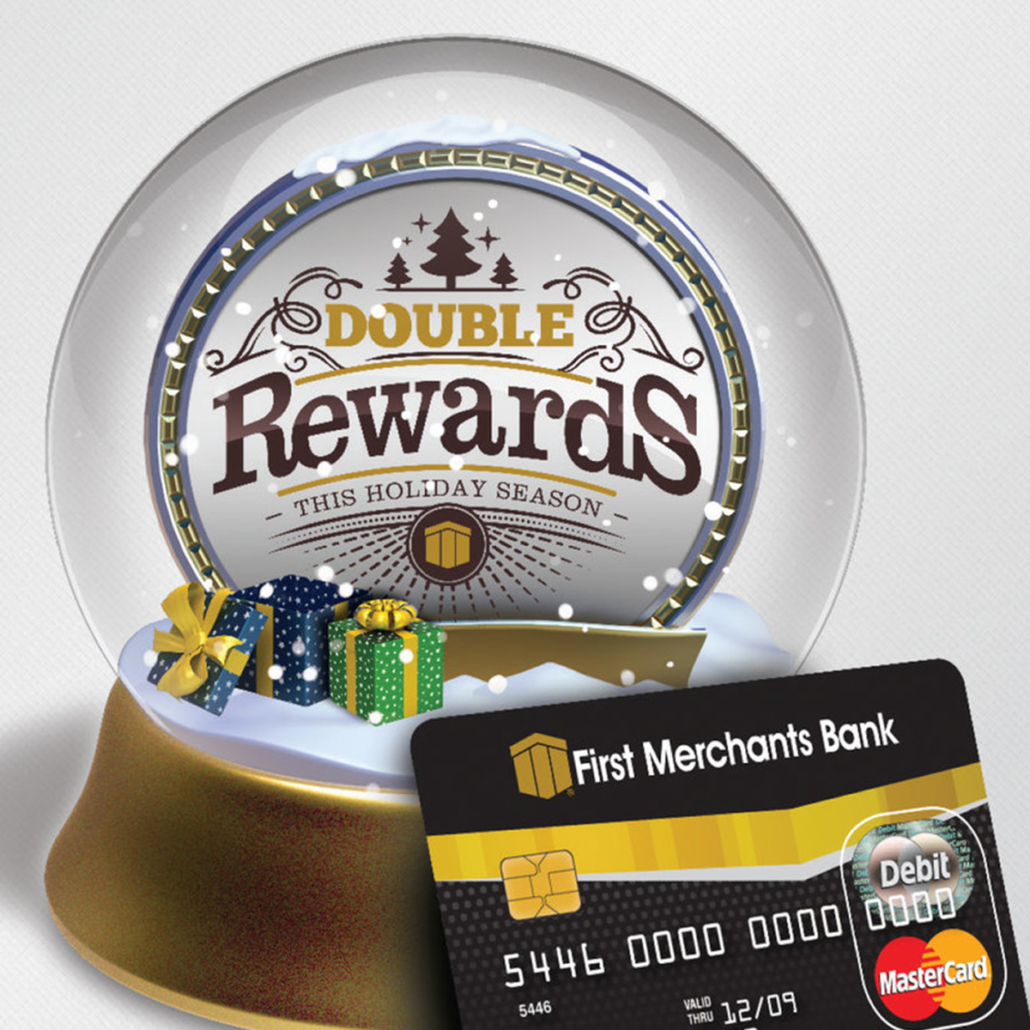 First Merchants Bank Double Rewards mockup