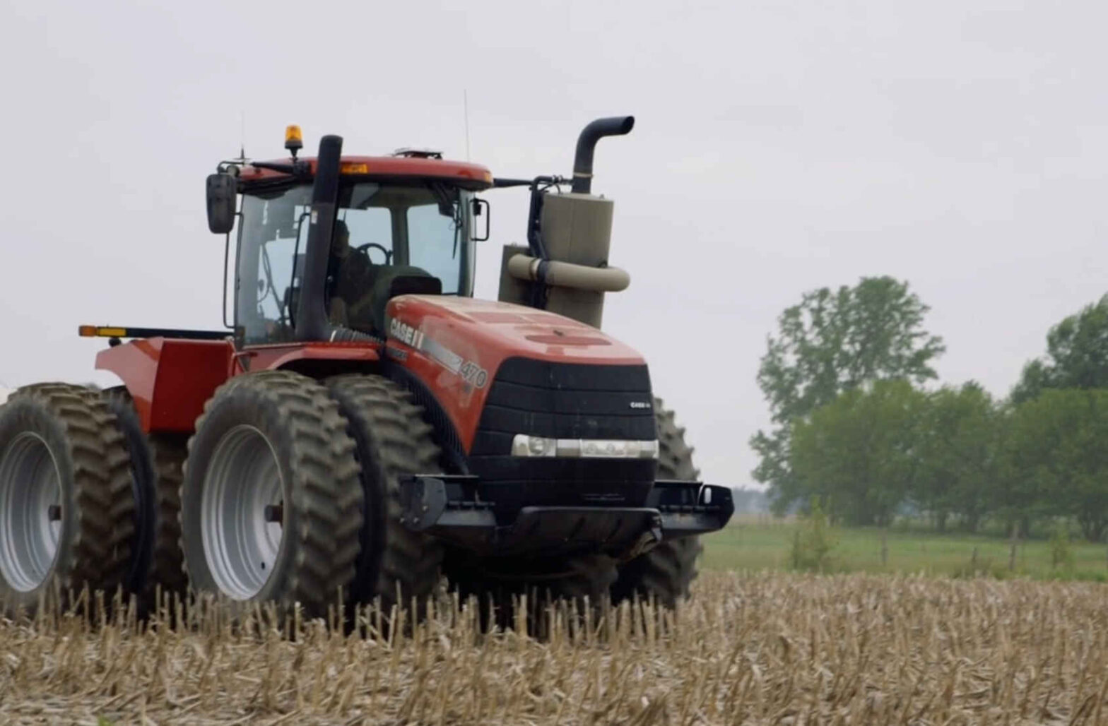 Tractor in field.