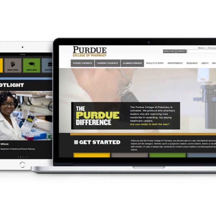 Purdue College of Pharmacy website mockup