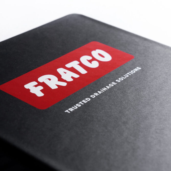 Fratco logo on notebook cover